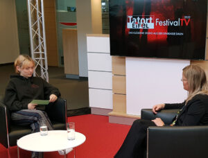 Tatort Eifel 2022 - Festival-TV. Interview mit Landrätin Julia Gieseking.