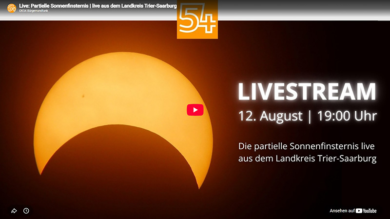 LIVE: Partielle Sonnenfinsternis bei OK54